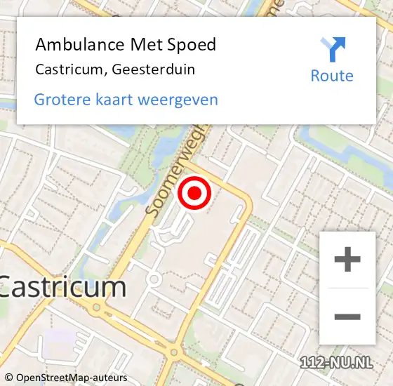 Locatie op kaart van de 112 melding: Ambulance Met Spoed Naar Castricum, Geesterduin op 24 juni 2019 13:34