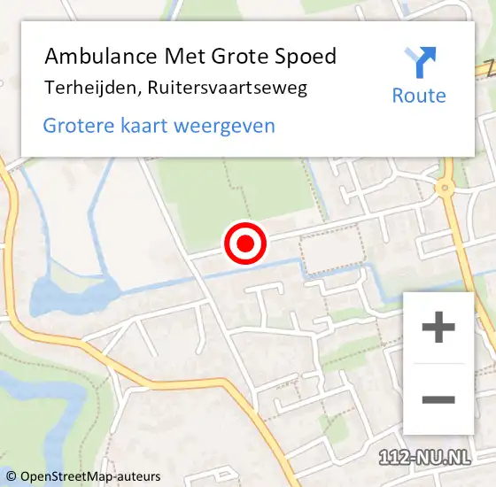 Locatie op kaart van de 112 melding: Ambulance Met Grote Spoed Naar Terheijden, Ruitersvaartseweg op 24 juni 2019 14:09