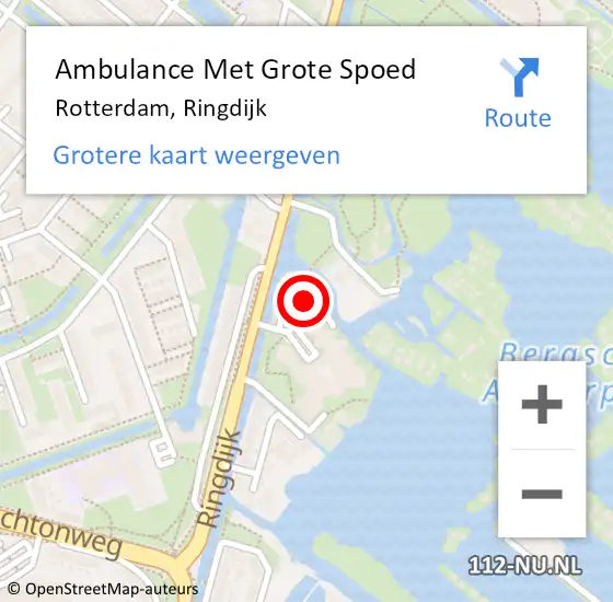 Locatie op kaart van de 112 melding: Ambulance Met Grote Spoed Naar Rotterdam, Ringdijk op 24 juni 2019 14:15