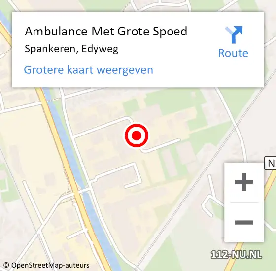 Locatie op kaart van de 112 melding: Ambulance Met Grote Spoed Naar Spankeren, Edyweg op 24 juni 2019 14:34