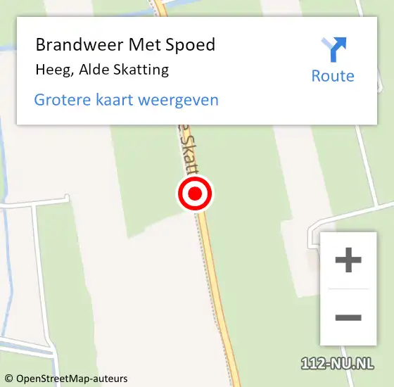 Locatie op kaart van de 112 melding: Brandweer Met Spoed Naar Heeg, Alde Skatting op 5 april 2014 12:08