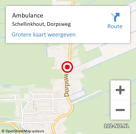 Locatie op kaart van de 112 melding: Ambulance Schellinkhout, Dorpsweg op 24 juni 2019 15:10