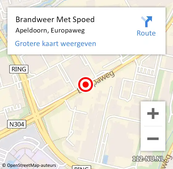 Locatie op kaart van de 112 melding: Brandweer Met Spoed Naar Apeldoorn, Europaweg op 24 juni 2019 15:54
