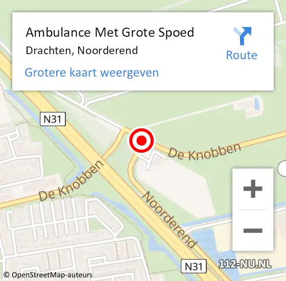 Locatie op kaart van de 112 melding: Ambulance Met Grote Spoed Naar Drachten, Noorderend op 24 juni 2019 16:21