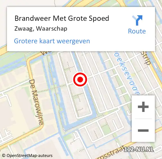 Locatie op kaart van de 112 melding: Brandweer Met Grote Spoed Naar Zwaag, Waarschap op 24 juni 2019 16:24