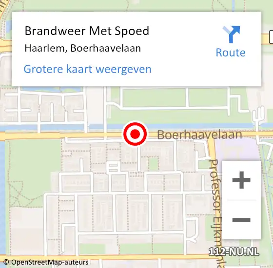 Locatie op kaart van de 112 melding: Brandweer Met Spoed Naar Haarlem, Boerhaavelaan op 24 juni 2019 17:26