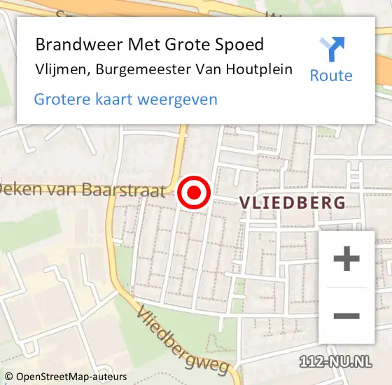 Locatie op kaart van de 112 melding: Brandweer Met Grote Spoed Naar Vlijmen, Burgemeester Van Houtplein op 24 juni 2019 17:50