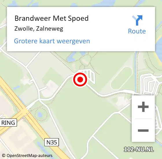 Locatie op kaart van de 112 melding: Brandweer Met Spoed Naar Zwolle, Zalneweg op 24 juni 2019 18:12