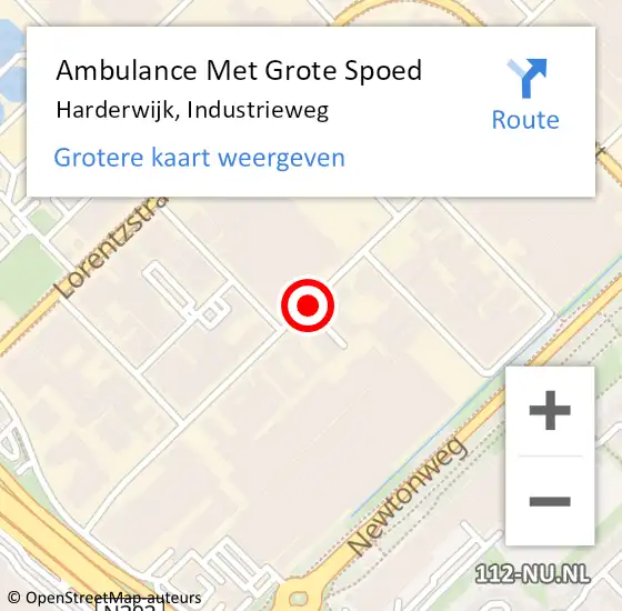 Locatie op kaart van de 112 melding: Ambulance Met Grote Spoed Naar Harderwijk, Industrieweg op 24 juni 2019 18:41