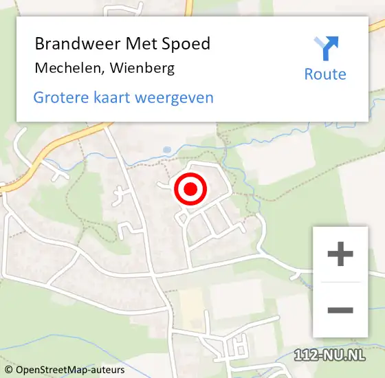 Locatie op kaart van de 112 melding: Brandweer Met Spoed Naar Mechelen, Wienberg op 24 juni 2019 18:48