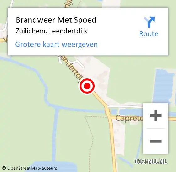 Locatie op kaart van de 112 melding: Brandweer Met Spoed Naar Zuilichem, Leendertdijk op 24 juni 2019 18:50