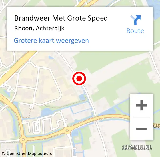 Locatie op kaart van de 112 melding: Brandweer Met Grote Spoed Naar Rhoon, Achterdijk op 24 juni 2019 19:27