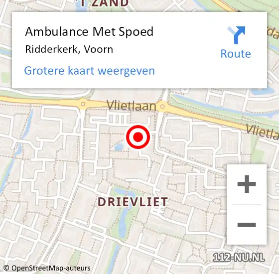 Locatie op kaart van de 112 melding: Ambulance Met Spoed Naar Ridderkerk, Voorn op 24 juni 2019 20:22