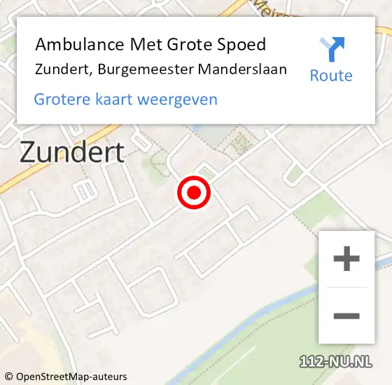 Locatie op kaart van de 112 melding: Ambulance Met Grote Spoed Naar Zundert, Burgemeester Manderslaan op 24 juni 2019 20:27