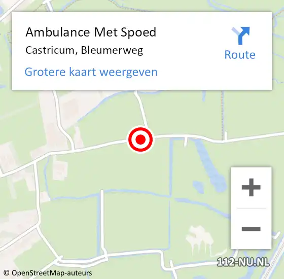 Locatie op kaart van de 112 melding: Ambulance Met Spoed Naar Castricum, Bleumerweg op 24 juni 2019 23:35