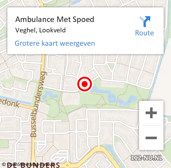 Locatie op kaart van de 112 melding: Ambulance Met Spoed Naar Veghel, Lookveld op 24 juni 2019 23:36