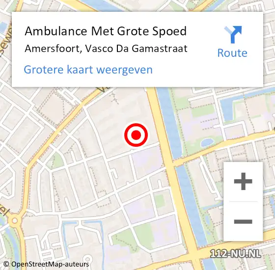 Locatie op kaart van de 112 melding: Ambulance Met Grote Spoed Naar Amersfoort, Vasco Da Gamastraat op 24 juni 2019 23:55