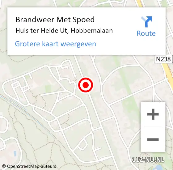 Locatie op kaart van de 112 melding: Brandweer Met Spoed Naar Huis ter Heide Ut, Hobbemalaan op 25 juni 2019 00:19