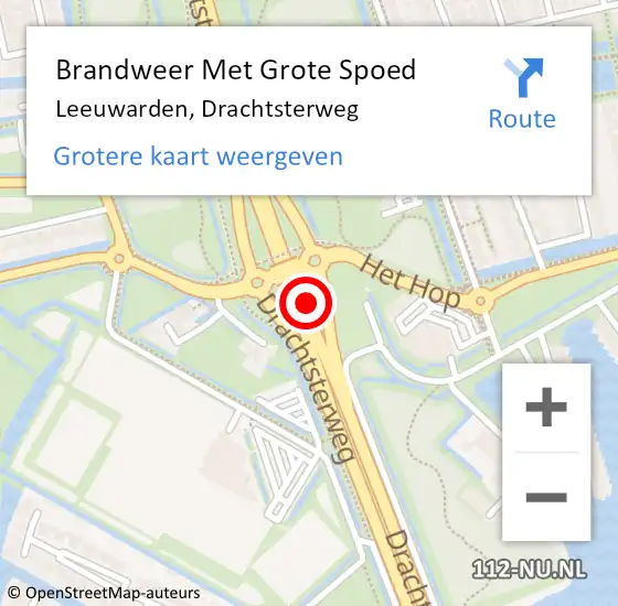 Locatie op kaart van de 112 melding: Brandweer Met Grote Spoed Naar Leeuwarden, Drachtsterweg op 25 juni 2019 04:49