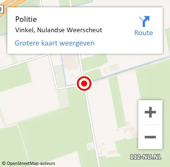 Locatie op kaart van de 112 melding: Politie Vinkel, Nulandse Weerscheut op 25 juni 2019 05:59