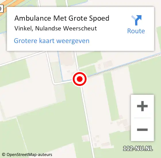 Locatie op kaart van de 112 melding: Ambulance Met Grote Spoed Naar Vinkel, Nulandse Weerscheut op 25 juni 2019 05:59