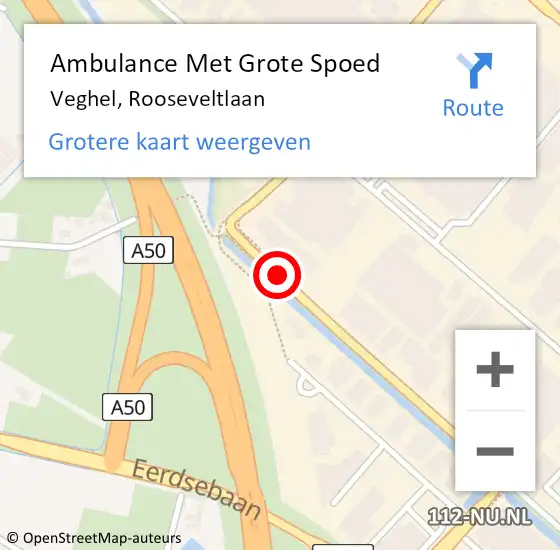 Locatie op kaart van de 112 melding: Ambulance Met Grote Spoed Naar Veghel, Rooseveltlaan op 25 juni 2019 08:21