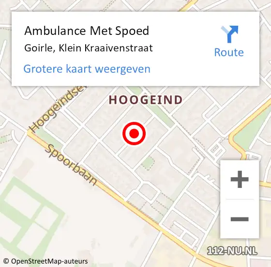 Locatie op kaart van de 112 melding: Ambulance Met Spoed Naar Goirle, Klein Kraaivenstraat op 25 juni 2019 09:03