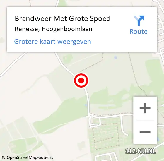 Locatie op kaart van de 112 melding: Brandweer Met Grote Spoed Naar Renesse, Hoogenboomlaan op 25 juni 2019 10:08