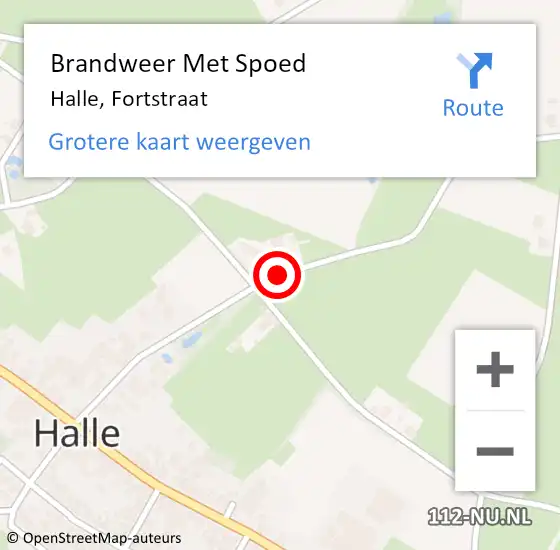 Locatie op kaart van de 112 melding: Brandweer Met Spoed Naar Halle, Fortstraat op 25 juni 2019 10:47