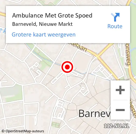 Locatie op kaart van de 112 melding: Ambulance Met Grote Spoed Naar Barneveld, Nieuwe Markt op 25 juni 2019 11:38