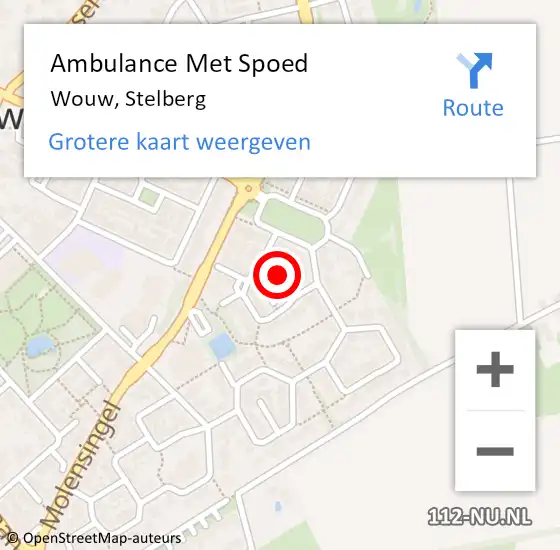 Locatie op kaart van de 112 melding: Ambulance Met Spoed Naar Wouw, Stelberg op 25 juni 2019 11:39