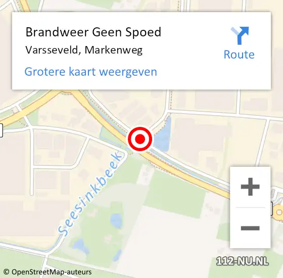 Locatie op kaart van de 112 melding: Brandweer Geen Spoed Naar Varsseveld, Markenweg op 25 juni 2019 13:04