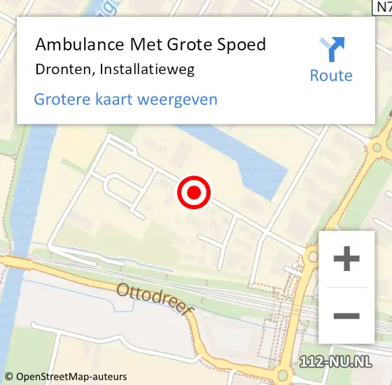 Locatie op kaart van de 112 melding: Ambulance Met Grote Spoed Naar Dronten, Installatieweg op 25 juni 2019 13:24