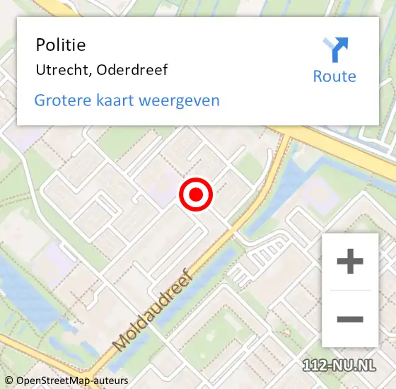 Locatie op kaart van de 112 melding: Politie Utrecht, Oderdreef op 25 juni 2019 13:47