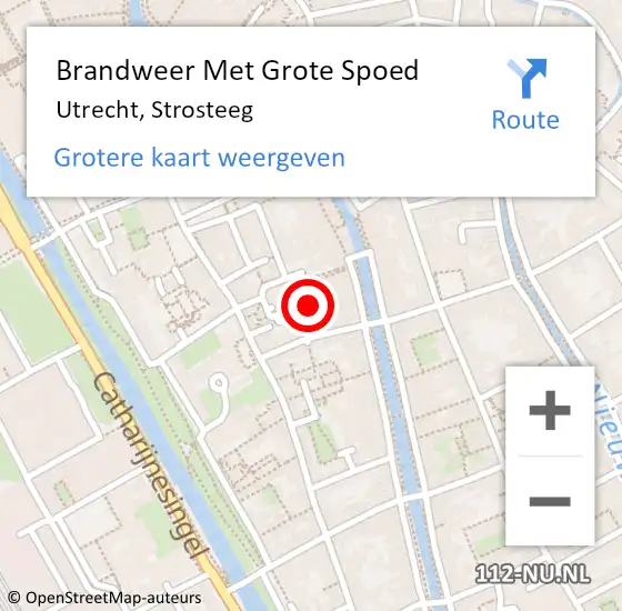 Locatie op kaart van de 112 melding: Brandweer Met Grote Spoed Naar Utrecht, Strosteeg op 25 juni 2019 14:39