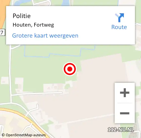 Locatie op kaart van de 112 melding: Politie Houten, Fortweg op 25 juni 2019 14:44