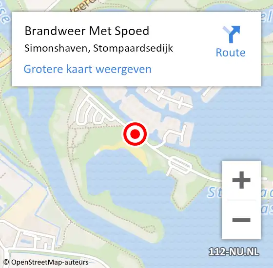 Locatie op kaart van de 112 melding: Brandweer Met Spoed Naar Simonshaven, Stompaardsedijk op 25 juni 2019 15:48