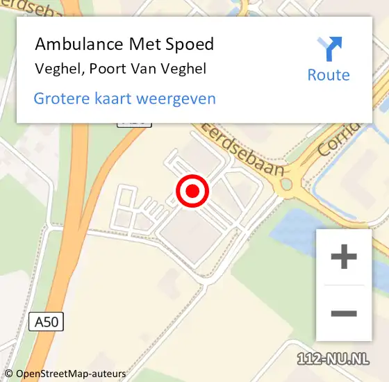 Locatie op kaart van de 112 melding: Ambulance Met Spoed Naar Veghel, Poort Van Veghel op 25 juni 2019 15:51