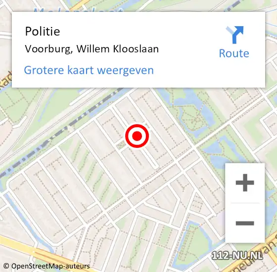 Locatie op kaart van de 112 melding: Politie Voorburg, Willem Klooslaan op 5 april 2014 14:40