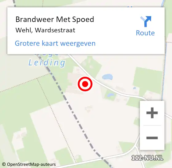 Locatie op kaart van de 112 melding: Brandweer Met Spoed Naar Wehl, Wardsestraat op 5 april 2014 14:42