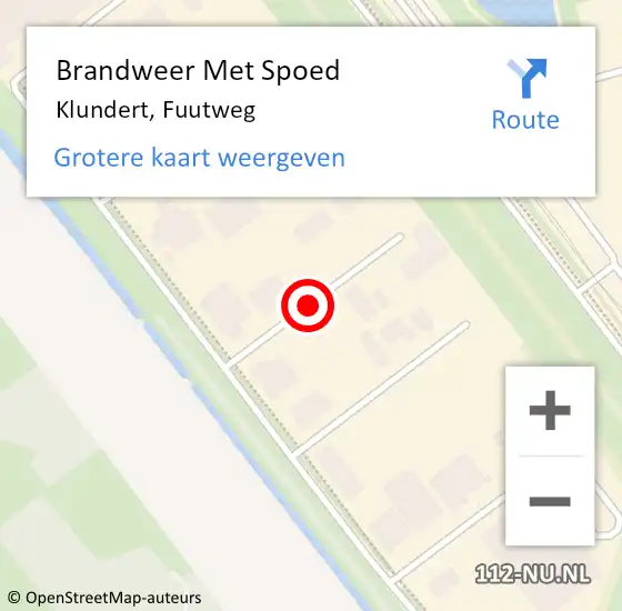 Locatie op kaart van de 112 melding: Brandweer Met Spoed Naar Klundert, Fuutweg op 25 juni 2019 16:52