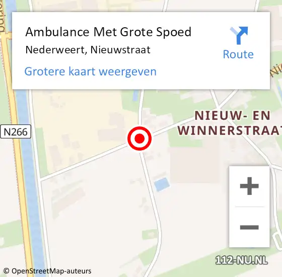 Locatie op kaart van de 112 melding: Ambulance Met Grote Spoed Naar Nederweert, Nieuwstraat op 25 juni 2019 17:07