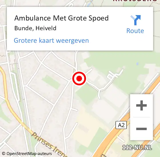 Locatie op kaart van de 112 melding: Ambulance Met Grote Spoed Naar Bunde, Heiveld op 5 april 2014 14:49