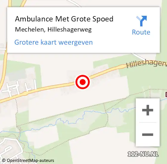 Locatie op kaart van de 112 melding: Ambulance Met Grote Spoed Naar Mechelen, Hilleshagerweg op 5 april 2014 14:55