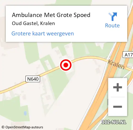 Locatie op kaart van de 112 melding: Ambulance Met Grote Spoed Naar Oud Gastel, Kralen op 25 juni 2019 18:07