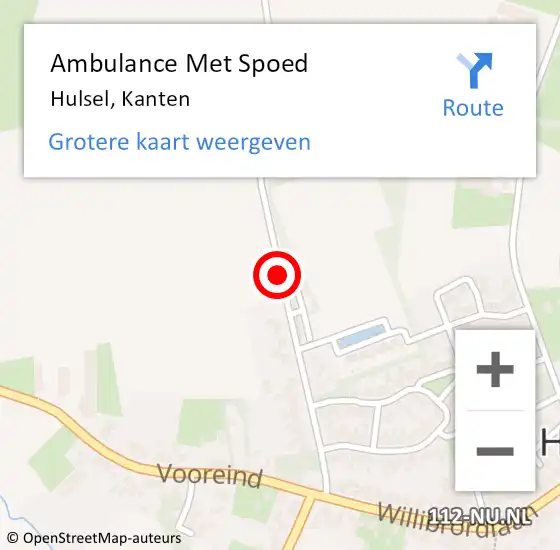 Locatie op kaart van de 112 melding: Ambulance Met Spoed Naar Hulsel, Kanten op 25 juni 2019 18:15
