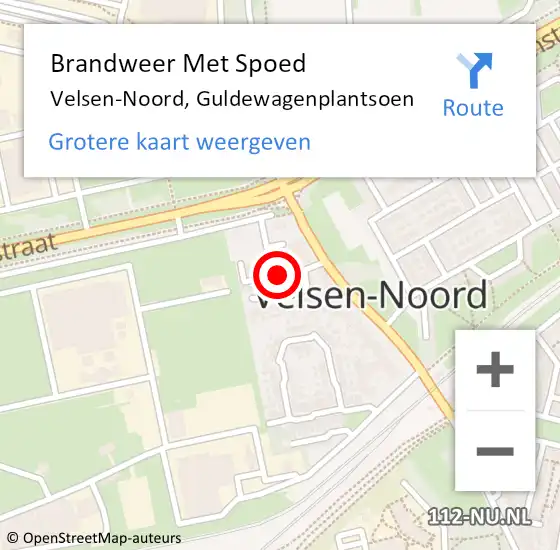 Locatie op kaart van de 112 melding: Brandweer Met Spoed Naar Velsen-Noord, Guldewagenplantsoen op 25 juni 2019 18:25