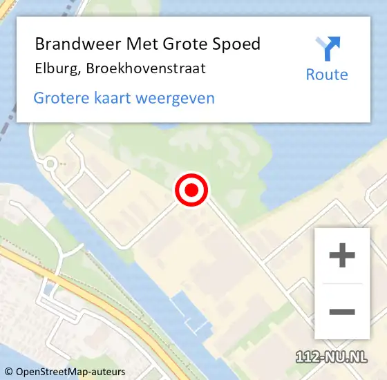 Locatie op kaart van de 112 melding: Brandweer Met Grote Spoed Naar Elburg, Broekhovenstraat op 25 juni 2019 18:59
