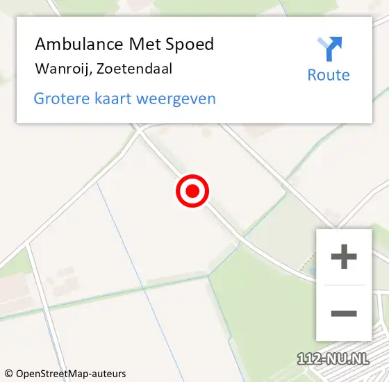 Locatie op kaart van de 112 melding: Ambulance Met Spoed Naar Wanroij, Zoetendaal op 25 juni 2019 19:04