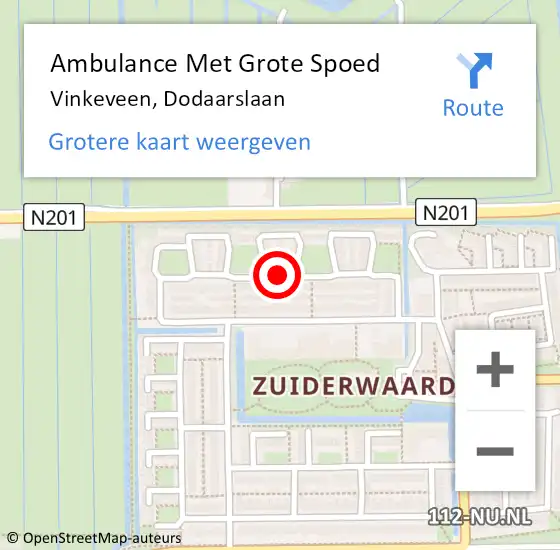 Locatie op kaart van de 112 melding: Ambulance Met Grote Spoed Naar Vinkeveen, Dodaarslaan op 25 juni 2019 19:37